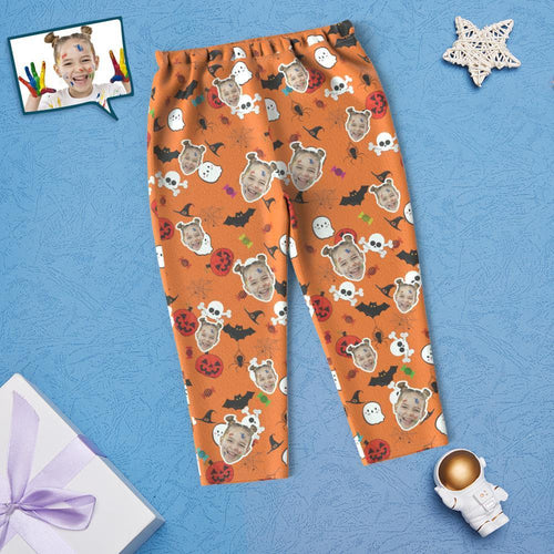 Custom Face Children's Halloween Elements Pajamas For Kids Moon Funny Pyjamas - MyFaceSocksAu