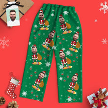 Custom Face Santa Pajamas Family Set - Green Santa Claus