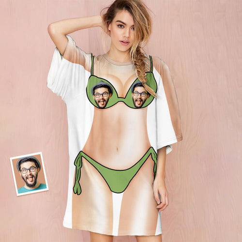 Custom Face Slim Bikini Body Print Nightdress Creative Personalised Gifts - MyFaceSocksAu