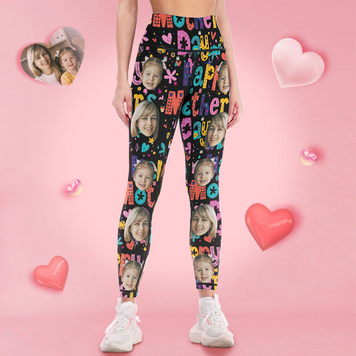 Custom Woman's Face Leggings Yoga Pants - Mother's Day Gifts