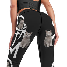 Custom Woman's Face Leggings Yoga Pants - Cat Mom
