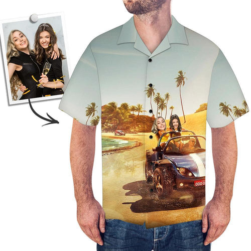 Custom Face Hawaiian Shirt Men's Photo Shirt All Over Print Shirt - Seaside