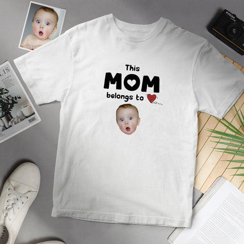 Custom Face T-shirt This Mom Belongs To Personalized Shirt