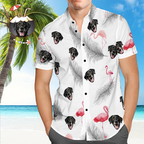 Custom Hawaiian Shirt with Dog Face Custom Photo Hawaiian Shirt Custom Tropical Shirt - MyFaceSocksAu