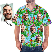 Custom Face Men's Hawaiian Shirt Parrot - facesockseur