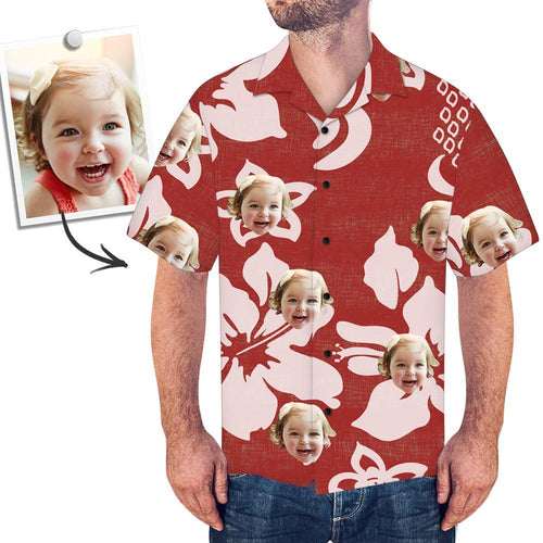 Custom Face Hawaiian Shirt Men's Photo Shirt All Over Print Shirt - Petal