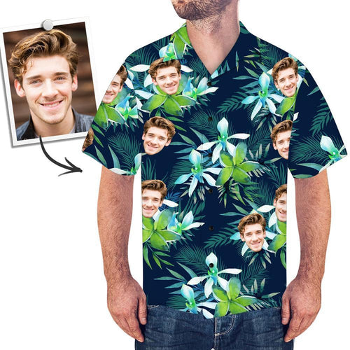 Custom Face All Over Print Tropical style Hawaiian Shirt - facesockseur