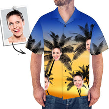 Custom Face Hawaiian Shirt Men's Photo Shirt All Over Print Shirt - Coconut Trees