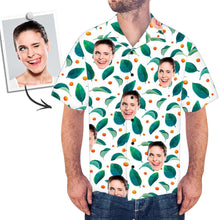 Custom Face Hawaiian Shirt Men's Photo Shirt All Over Print Shirt - Green Leaves And Fruit