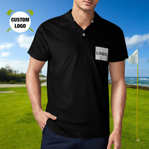 Men's Custom Logo Polo Shirt Personalised Golf Shirts - MyFaceSocksAu