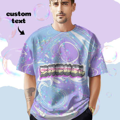 Custom T-shirt Personalised Name Tee Unisex Purple Summer T-shirt - MyFaceSocksAu