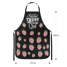 Custom Face Kitchen Apron Father's Day Gifts - Never Trust a Skinny Chef Apron