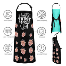 Custom Face Kitchen Apron Father's Day Gifts - Never Trust a Skinny Chef Apron