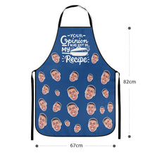 Custom Face Kitchen Apron Father's Day Gifts - Your Opinion Wasn't in The Recipe