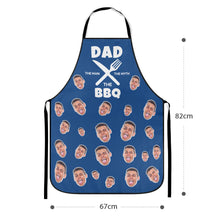 Custom Face Kitchen Apron Father's Day Gifts - Dad: The Man, The Myth, The BBQ