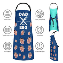Custom Face Kitchen Apron Father's Day Gifts - Dad: The Man, The Myth, The BBQ