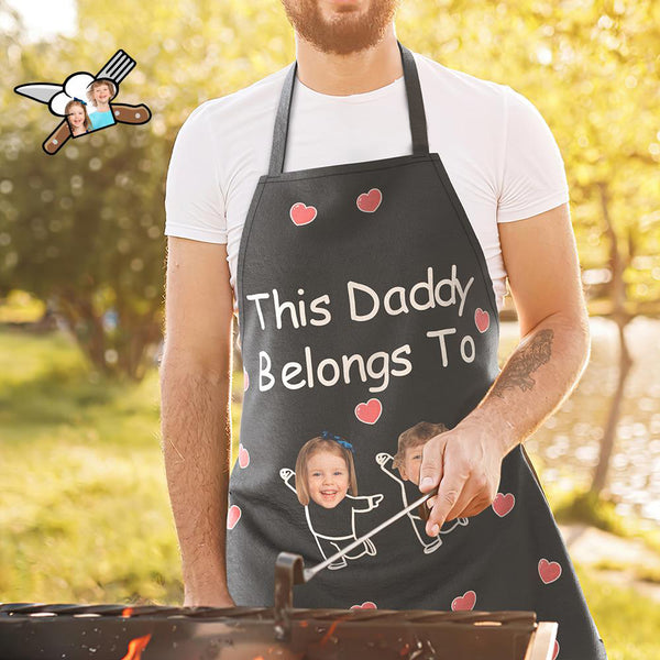 Custom Face Kitchen Apron Father's Day Gifts - This Daddy Belongs To