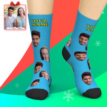 Custom Face Socks Add Pictures And Name Colorful