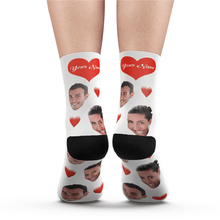 Custom Heart Socks With Your Text- MyFaceSocksAU