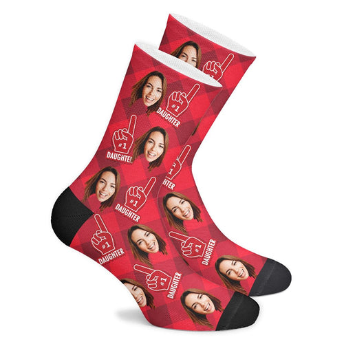 Custom #1 Daughter Fan Socks With Your Text - MyPhotoSocks