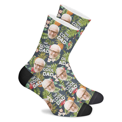 Custom Cool Dad Tropical Socks With Your Text - MyPhotoSocks