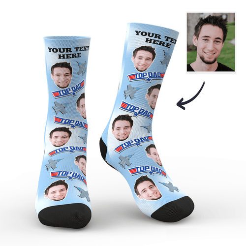 Custom Top Dad Socks With Your Text - MyPhotoSocks