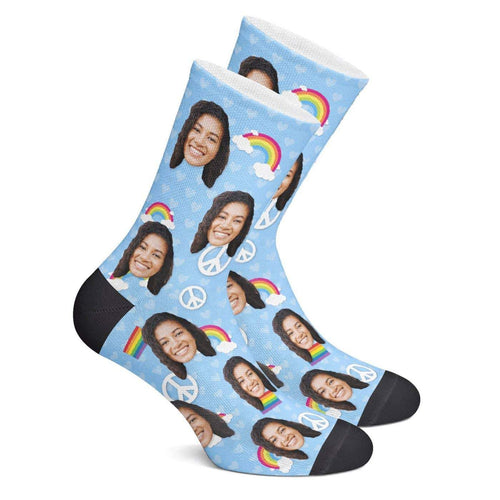 Custom Pride Socks (Rainbows) - Myfacesocksau