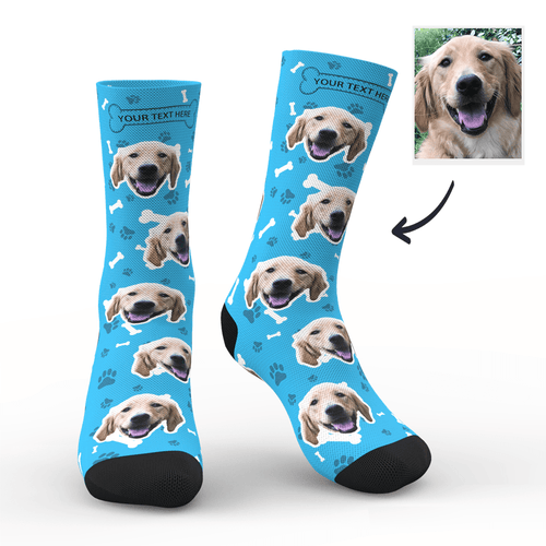Gifts idea for Lover, Custom Face Dog Socks With Your Text