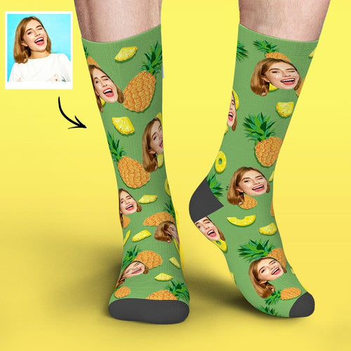 Custom Face Socks Pineapple Personalized Photo Socks