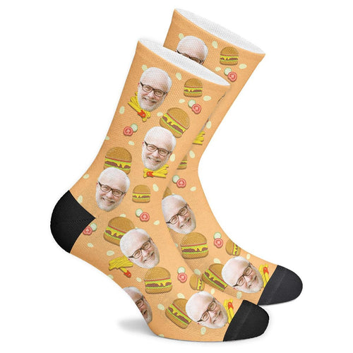 Custom Burger Socks - Myfacesocksau