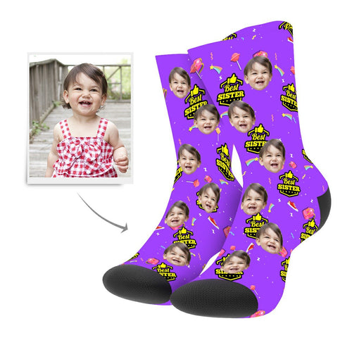 Custom Best Sister Socks - Myfacesocksau