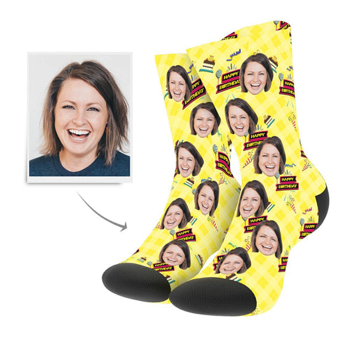 Custom Happy Birthday Socks - Myfacesocksau