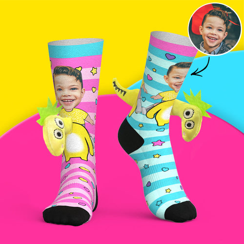 Custom Face Socks Personalized 3D Dinosaur Socks - MyFaceSocksAu