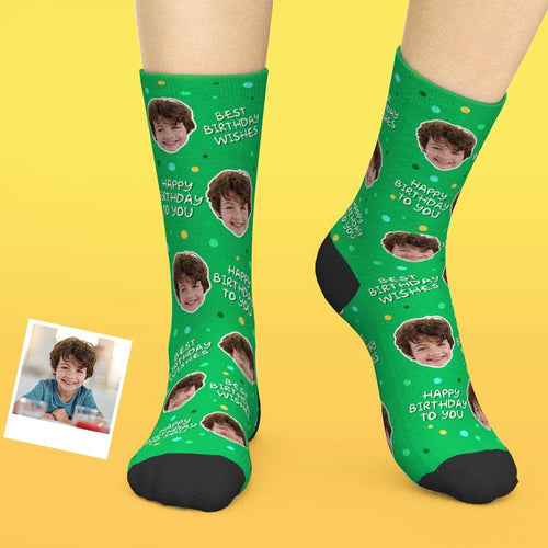 Custom Face Socks Add Pictures And Name Birthday Gift Best Birthday Wishes