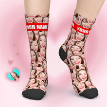 Custom Face Mash Socks With Your Text for Mom