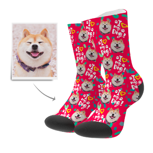 Custom Love Dog Socks - Myfacesocksau