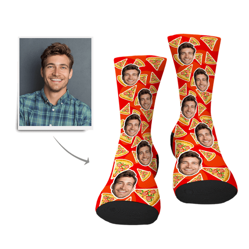 Custom Pizza Face Socks - Myfacesocksau