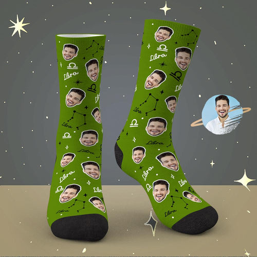 Custom Libra Lucky Socks Personalized Face Exclusive Constellation Lucky Socks - MyFaceSocksAu