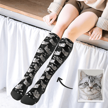 Custom Photo Knee High Socks Pet Cat