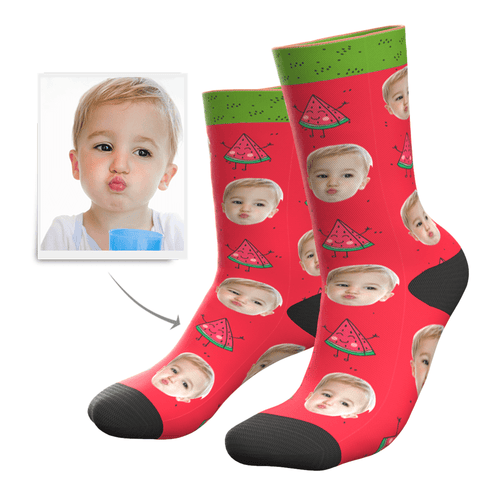 Custom Design Face On Socks Hot Summer Watermelon Socks
