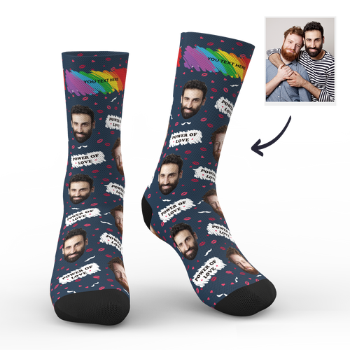 Custom Face Socks Mr and Mr With Your Text