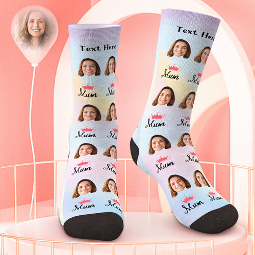 Personalised Mothers Day Photo Socks Gift for Mum
