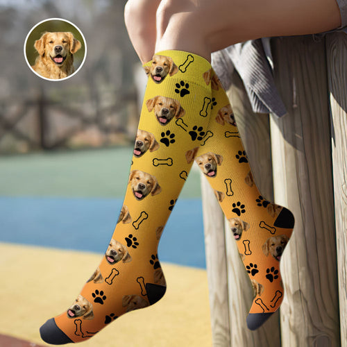 Custom Knee High Face Socks Summer Socks - Pet Dog