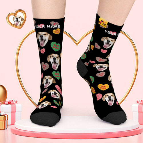 Custom Face Socks Valentine's Day Gifts Add Pictures and Name Be Mine For Ever - MyFaceSocksAu