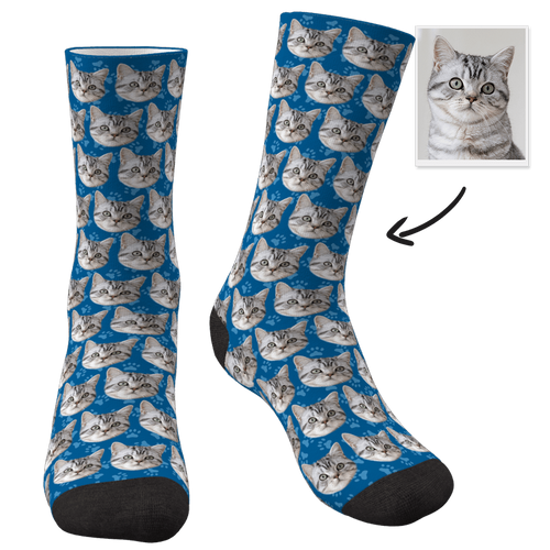 Custom Photo Socks Cat - Myfacesocksau