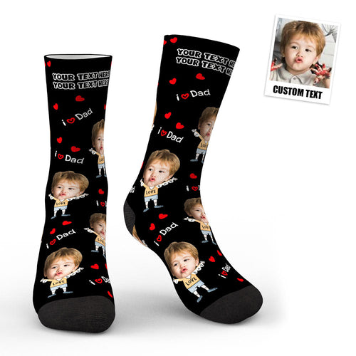 3D Preview Custom Face Socks To The Dearest Dad - MyFaceSocksAu