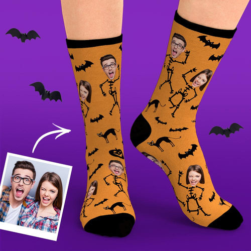 Custom Halloween Face Socks Personalized Friends Socks