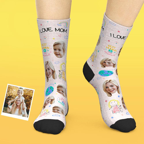 Custom Face Socks Add Pictures And Name Mother's Day Gift - Best Mummy In The World