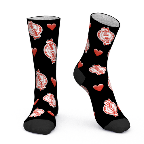 Custom Logo Socks Add Logo And Name Personalized Company Gifts - Heart