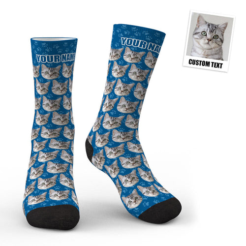 3D Preview Custom Face Socks Cat - MyFaceSocksAu
